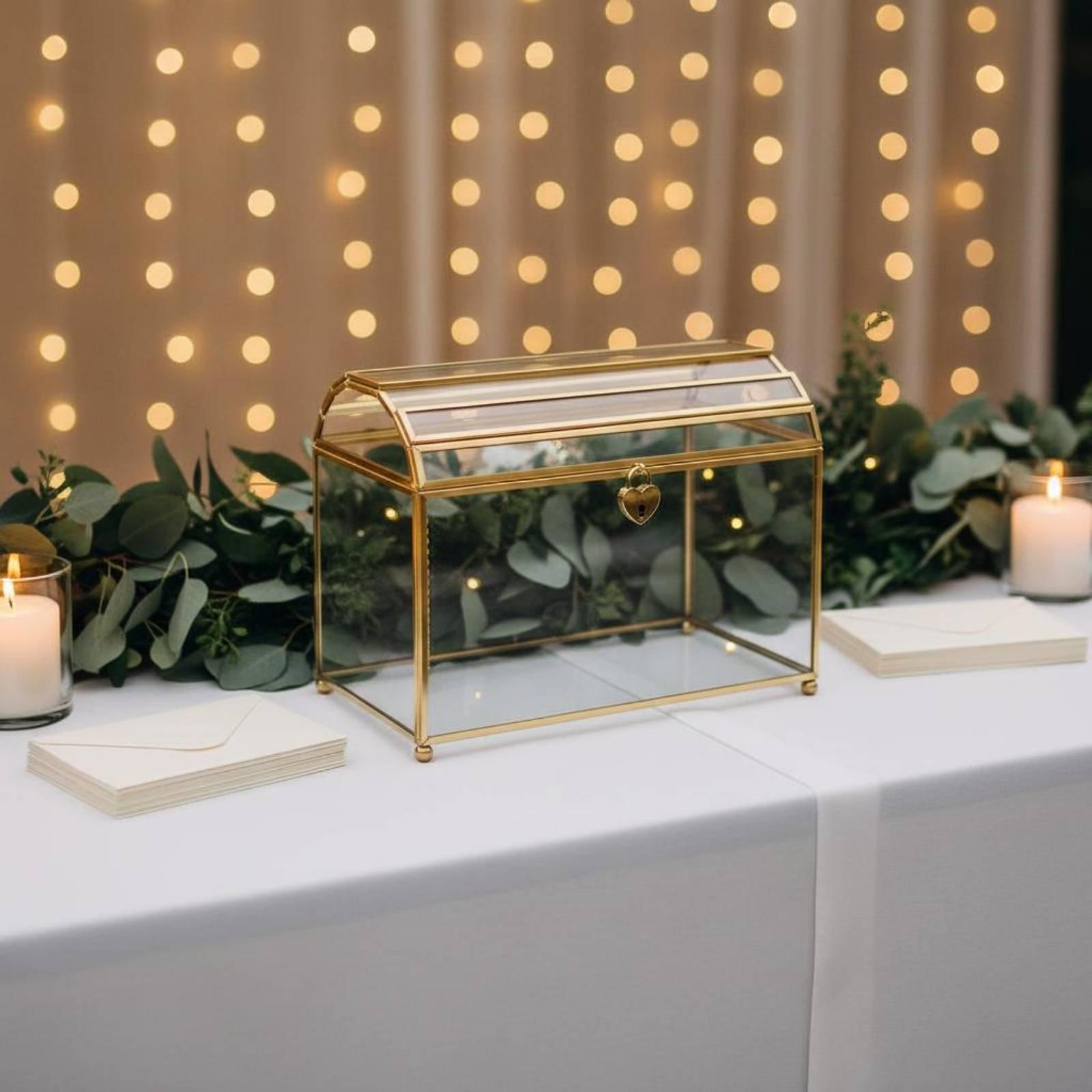 صندوق زجاجي أنيق لحفظ بطاقات ا - مراجعة Wedding Card Box وسعره